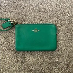 Authentic Green Coach Wristlet